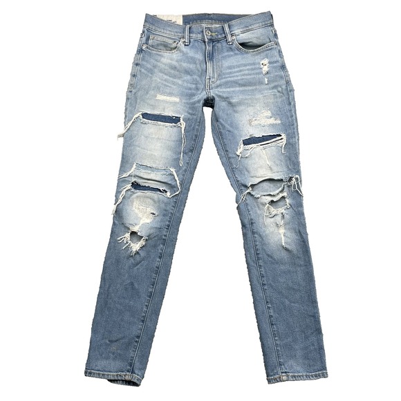H&M Skinny Jeans Men 30x30* Preppy Distressed Grunge Skater Biker Indie Academia - Picture 1 of 12